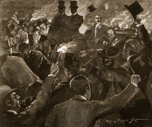 Mr Balfour i Dublin: fakkeloptog, illustration fra 