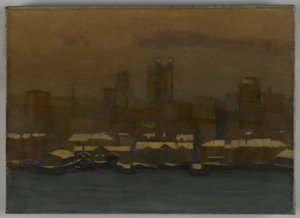 River Front, New York om vinteren, ca. 1912 af Hamilton Easter Field