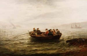 Gå i kirke ved hjælp af låsen (olie på lærred)