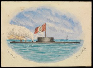 Victoria Turret skib, ca. 1865 (akvarel) af Hamilton Williams