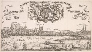 Panoramaudsigt over Nürnberg: Center Portion, 1552.