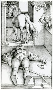 Sovende Brudgom og Troldkvinde af Hans (after) Baldung Grien