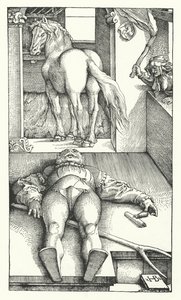 Den forheksede brudgom (gravering) af Hans (after) Baldung Grien