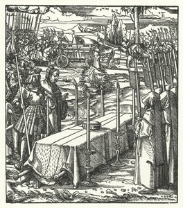 Ærkehertug Maximilian af Østrig ved siden af den myrdede Louis de Bourbons kiste, prins-biskop af Liège