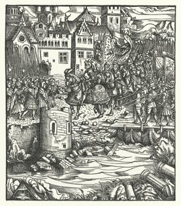 Ærkehertug Maximilian af Østrig på vej ind i Utrecht af Hans (after) Burgkmair