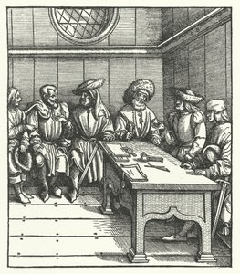 Råd af flamske bønder, der gør oprør mod ærkehertug Maximilians styre af Hans (after) Burgkmair