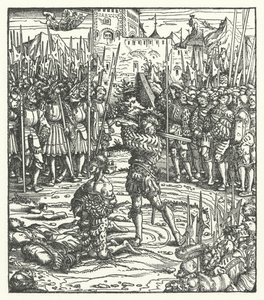 Henrettelse af lederne af et oprør mod ærkehertug Maximilians styre i Flandern af Hans (after) Burgkmair