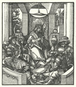 Kong Ludvig XI af Frankrig forhandler med flamske oprørere af Hans (after) Burgkmair