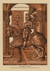Maximilian I, tysk-romersk kejser (træsnit) af Hans (after) Burgkmair