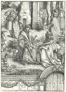 Maximilian I, den hellige romerske kejser, og hans kone Maria af Bourgogne (gravering)
