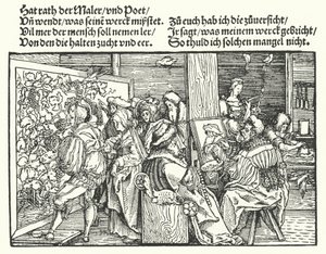 Malerne (gravering) af Hans (after) Burgkmair