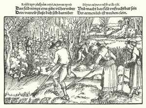 Høstmaskinerne (gravering) af Hans (after) Burgkmair