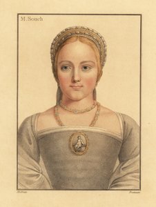 Mary Zouch, ventende dame til Jane Seymour., 1812 (gravering) af Hans (after) Holbein the Younger