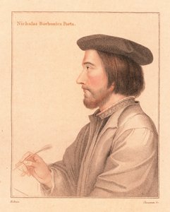 Nicholas Borbonius, latinsk digter og tutor., 1812 (gravering) af Hans (after) Holbein the Younger