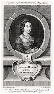 Portræt af Catherine Howard (1520-42) indgraveret af Edward Rooker (ca. 1712-74) 1748 (indgravering)