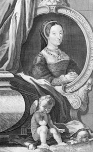 Portræt af Catherine Howard, graveret af Jacobus Houbraken (stik)