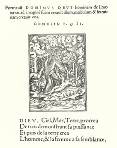 Skabelsen (gravering) af Hans (after) Holbein the Younger
