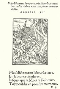 Forbandelsen over jorden og mennesket (gravering) af Hans (after) Holbein the Younger