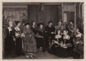 Sir Thomas Mores familie (gravering) af Hans (after) Holbein the Younger