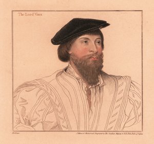 Thomas Vaux, engelsk digter og adelsmand. ,1812 (gravering) af Hans (after) Holbein the Younger