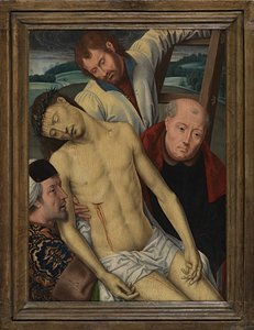 Nedstigning fra korset, ca. 1491-1519 (olie på panel) af Hans (after) Memling