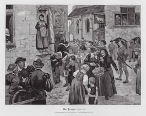 Kvinde i skammekrogen (kobberstik) af Hans Bachmann