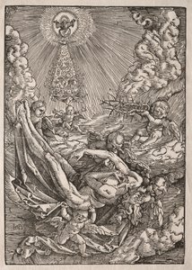 Kristus båret til himlen af engle, ca. 1515-1517. af Hans Baldung