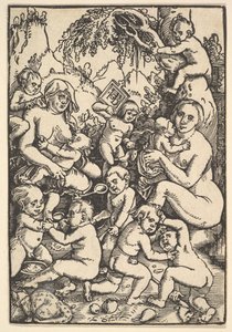 To mødre med børn Die Kinderaue, ca. 1512. af Hans Baldung