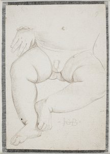 En lille drengs mave, skød, ben og en hånd med armbånd af Hans Baldung Grien