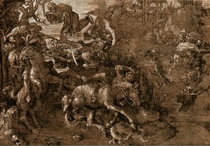 Riddernes kamp med døden af Hans Baldung Grien
