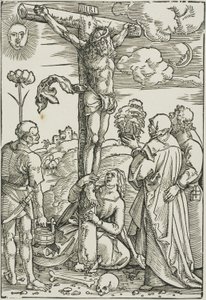 Kristus på korset med Maria, Johannes, Magdalena og Stefanus af Hans Baldung Grien