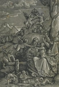 Madonna med barn og engle i et landskab af Hans Baldung Grien