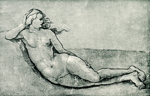 Liggende nymfe af Hans Baldung Grien