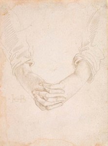 Studie af en kvindes foldede hænder af Hans Baldung Grien