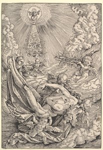 Kristi legeme båret af engle mod himlen, 1516 af Hans Baldung Grien