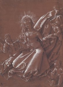 Jomfruen læser, omgivet af engle og spædbarnet Kristus af Hans Baldung Grien