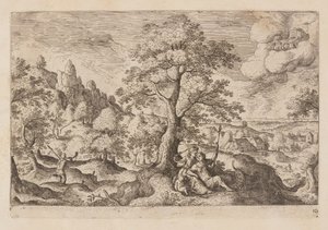 Planche 10, fra Landskaber med scener fra Det Gamle og Det Nye Testamente og Ovids Metamorfoser af Hans Bol