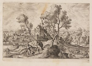 Planche 14, fra Landskaber med scener fra Det Gamle og Det Nye Testamente og Ovids Metamorfoser af Hans Bol