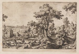 Planche 17, fra Landskaber med scener fra Det Gamle og Det Nye Testamente og Ovids Metamorfoser af Hans Bol