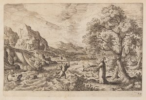 Planche 22, fra Landskaber med scener fra Det Gamle og Det Nye Testamente og Ovids Metamorfoser af Hans Bol