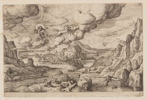 Planche 26, fra Landskaber med scener fra Det Gamle og Det Nye Testamente og Ovids Metamorfoser af Hans Bol