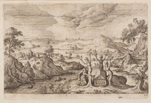 Planche 28, fra Landskaber med scener fra Det Gamle og Det Nye Testamente og Ovids Metamorfoser af Hans Bol