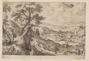 Planche 5, fra Landskaber med scener fra Det Gamle og Det Nye Testamente og Ovids Metamorfoser af Hans Bol