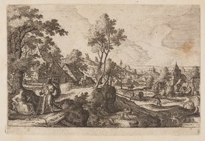 Planche 6, fra Landskaber med scener fra Det Gamle og Det Nye Testamente og Ovids Metamorfoser af Hans Bol