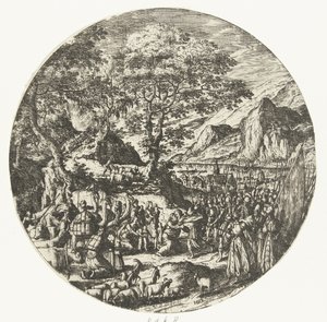 Forsoning mellem Esau og Jakob af Hans Bol