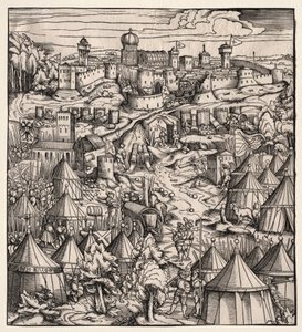 Der Weisskunig (Den hvide konge): Belejringen af Padova af Hans Burgkmair