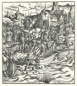 Henrettelse af lederne af et oprør mod ærkehertug Maximilians styre i Gent, 1484 af Hans Burgkmair