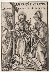 De tre kristne heltinder: Saints Helen, Bridget og Elizabeth. af Hans Burgkmair