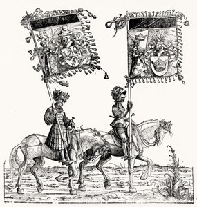 To beredne riddere, fra Maximilians triumftog, ca. 1516-18 af Hans Burgkmair