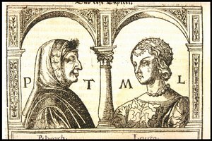 Petrarch og Laura, ca 1545.